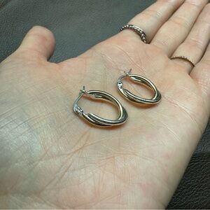 Gold and Silver Hoop Earrings